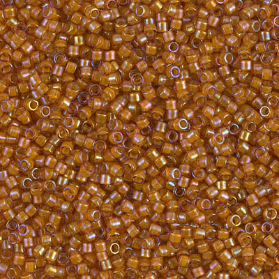 DB1734- 11/0 Beige Lined Topaz AB Miyuki Delica Beads (50 Gm, 250 Gm)