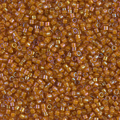 DB1734- 11/0 Beige Lined Topaz AB Miyuki Delica Beads (50 Gm, 250 Gm)