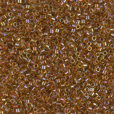 DB1735- 11/0 Shimmering Dark Topaz Lined Chartreuse AB Miyuki Delica Beads (50 Gm, 250 Gm)