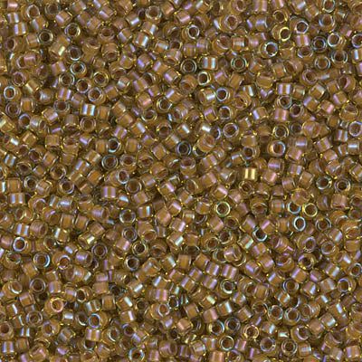 DB1738- 11/0 Cocoa Lined Chartreuse AB Miyuki Delica Beads (50 Gm, 250 Gm)