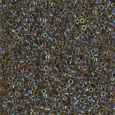 DB1740- 11/0 Dark Amethyst Lined Chartreuse AB Miyuki Delica Beads (50 Gm, 250 Gm)