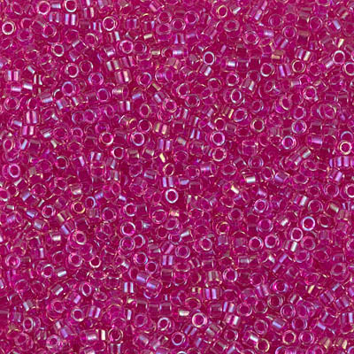 DB1743- 11/0 Hot Pink Lined Crystal AB Miyuki Delica Beads (50 Gm, 250 Gm)
