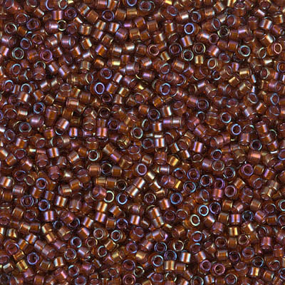 DB1750- 11/0 Shimmering Beige Lined Root Beer AB Miyuki Delica Beads (50 Gm, 250 Gm)