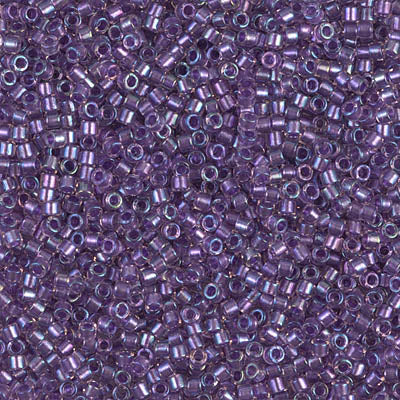 DB1754- 11/0 Shimmering Purple Lined Crystal AB Miyuki Delica Beads (50 Gm, 250 Gm)