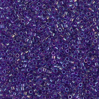 DB1755- 11/0 Fuchsia Lined Aqua AB Miyuki Delica Beads (50 Gm, 250 Gm)