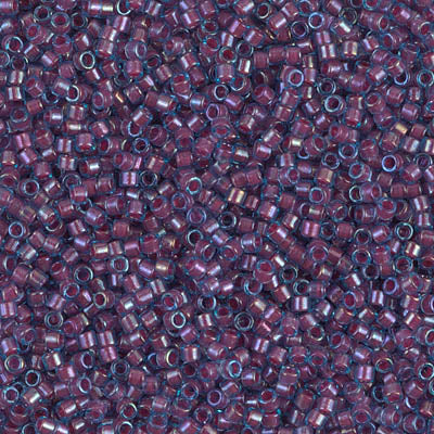 DB1758- 11/0 Hot Pink Lined Aqua AB Miyuki Delica Beads (50 Gm, 250 Gm)