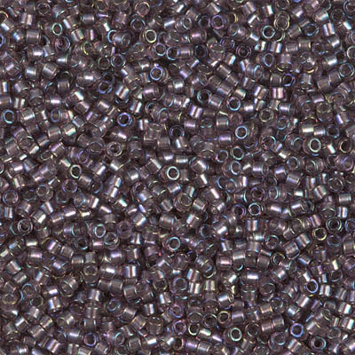 DB1760- 11/0 Shimmering Lined Smoky Amethyst AB Miyuki Delica Beads (10 Gm, 50 Gm, 250 Gm)