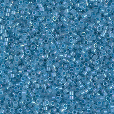 DB1761- 11/0 Shimmering Sky Blue Lined Opal AB Miyuki Delica Beads (50 Gm, 250 Gm)