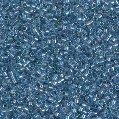DB1762- 11/0 Shimmering Sky Blue Lined Crystal AB Miyuki Delica Beads (50 Gm, 250 Gm)