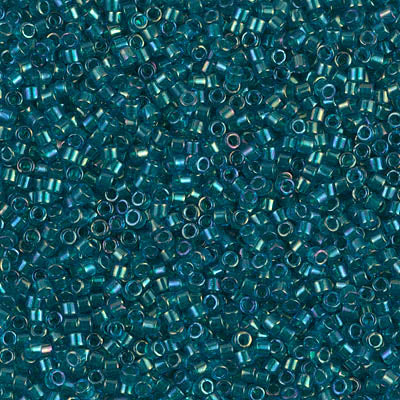DB1764- 11/0 Emerald Lined Aqua AB Miyuki Delica Beads (50 Gm, 250 Gm)