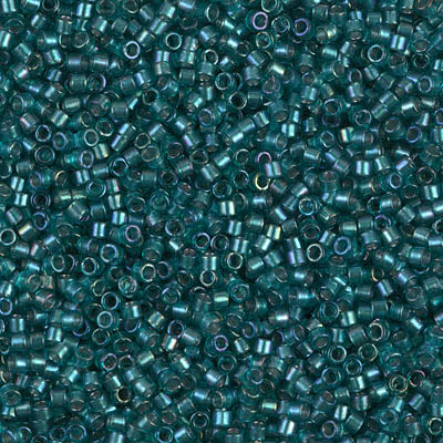 DB1769- 11/0 Shimmering Aqua Green Lined Teal AB Miyuki Delica Beads (50 Gm, 250 Gm)