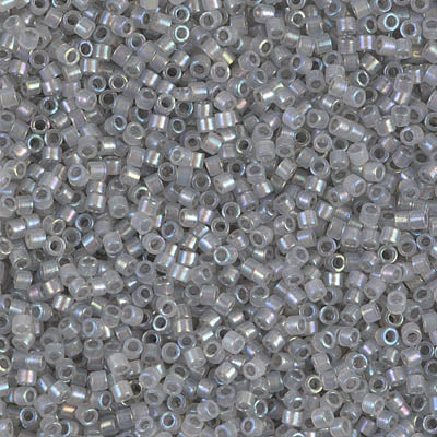 DB1770- 11/0 Shimmering Pewter Lined Opal AB Miyuki Delica Beads (50 Gm, 250 Gm)