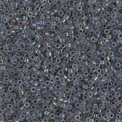 DB1774- 11/0 Gray Lined Opal AB Miyuki Delica Beads (50 Gm, 250 Gm)