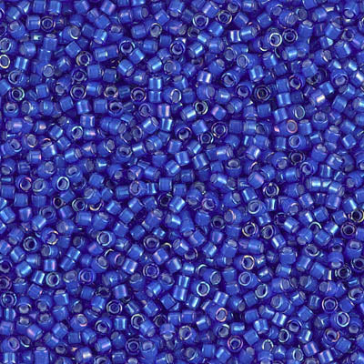 DB1785- 11/0 White Lined Cobalt AB Miyuki Delica Beads (50 Gm, 250 Gm)