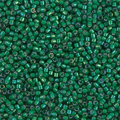 DB1788- 11/0 White Lined Emerald AB Miyuki Delica Beads (50 Gm, 250 Gm)