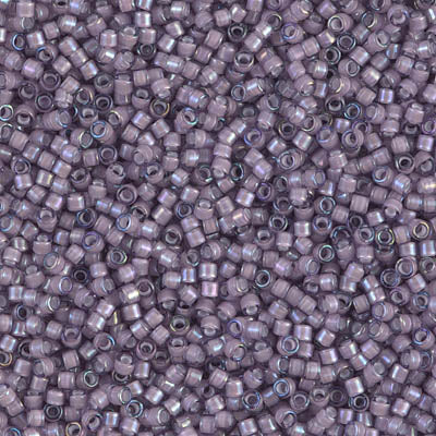 DB1789- 11/0 White Lined Amethyst AB Miyuki Delica Beads (50 Gm, 250 Gm)