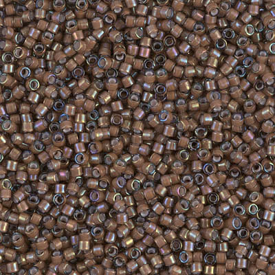 DB1790- 11/0 White Lined Sable Brown AB Miyuki Delica Beads (50 Gm, 250 Gm)