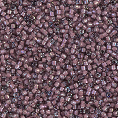 DB1792- 11/0 White Lined Dark Smoky Amethyst AB Miyuki Delica Beads (50 Gm, 250 Gm)