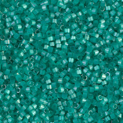DB1813- 11/0 Dyed Aqua Green Silk Satin Miyuki Delica Beads (50 Gm, 250 Gm)
