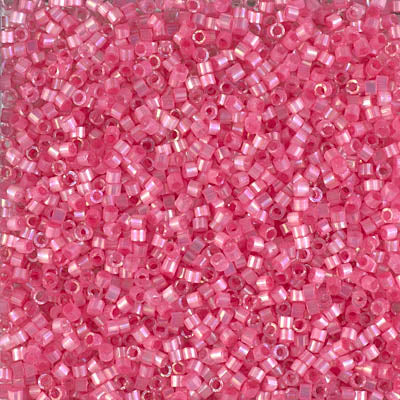 DB1867- 11/0 Silk Inside Dyed Rose AB Miyuki Delica Beads (50 Gm, 250 Gm)