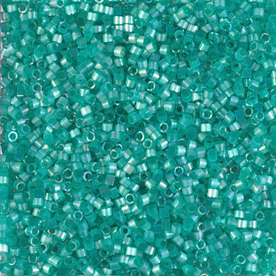 DB1869- 11/0 Silk Inside Dyed Aqua Green AB Miyuki Delica Beads (50 Gm, 250 Gm)