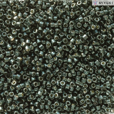 DB2507- 11/0 Duracoat Galvanized Black Moss Miyuki Delica Beads (50 Gm, 250 Gm)