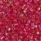 DBL162- 8/0 Opaque Red AB Miyuki Delica Beads (10 Gm, 50 Gm, 250 Gm)