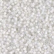 DB066- 10/0 White Lined Crystal AB Miyuki Delica Beads (10 Gm, 50 Gm, 250 Gm)
