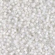 DB066- 11/0 White Lined Crystal AB Miyuki Delica Beads (50 Gm, 250 Gm)