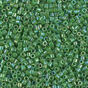 DBS163- 15/0 Opaque Green AB Miyuki Delica Beads (5 Gm, 50 Gm, 250 Gm)