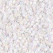 DB202- 10/0 White Pearl AB Miyuki Delica Beads (10 Gm, 50 Gm, 250 Gm)