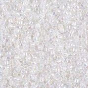 DB222- 10/0 White Opal AB Miyuki Delica Beads (50 Gm, 250 Gm)
