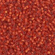 DB683- 10/0 Semi Matte Silver Lined Dyed Red Orange Miyuki Delica Beads (50 Gm, 250 Gm)