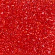 DB704- 10/0 Transparent Red Orange Miyuki Delica Cut Beads (50 Gm, 250 Gm)