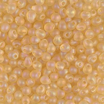 3.4mm Matte Transparent Light Topaz AB Miyuki Drop Beads (125 Gm) #DP-132FR