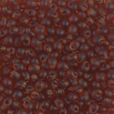 3.4mm Matte Transparent Dark Topaz Miyuki Drop Beads (125 Gm) #DP-134F