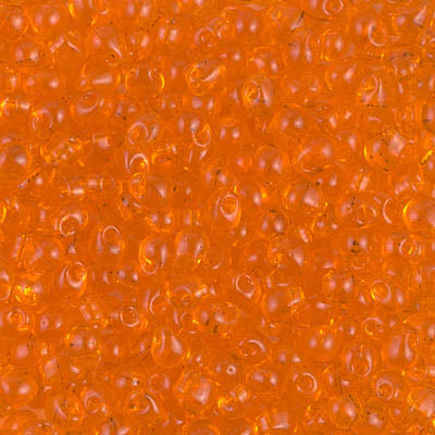 3.4mm Transparent Orange Miyuki Drop Beads (125 Gm) #DP-138