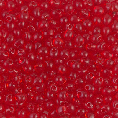 3.4mm Transparent Red Orange Miyuki Drop Beads (125 Gm) #DP-140