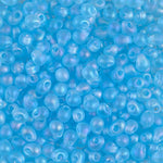 3.4mm Matte Transparent Aqua AB Miyuki Drop Beads (125 Gm) #DP-148FR