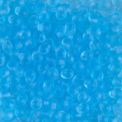 3.4mm Matte Transparent Aqua Miyuki Drop Beads (125 Gm) #DP-148F
