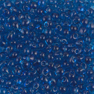 3.4mm Transparent Capri Blue Miyuki Drop Beads (125 Gm) #DP-149