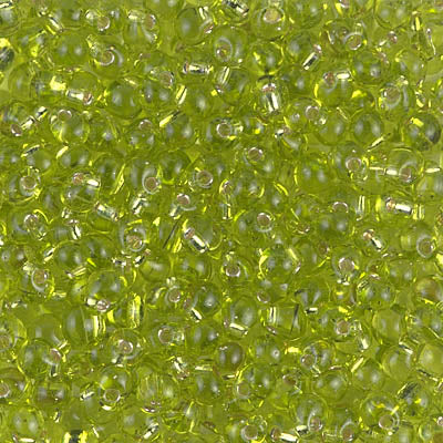3.4mm Silver Lined Chartreuse Miyuki Drop Beads (125 Gm) #DP-14
