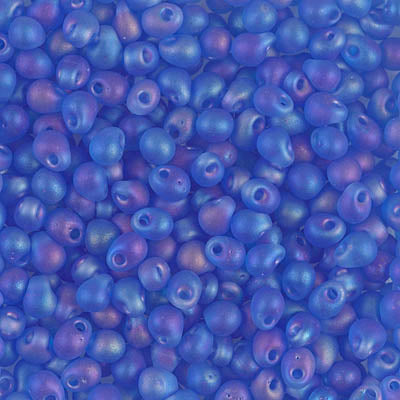 3.4mm Matte Transparent Sapphire AB Miyuki Drop Beads (125 Gm) #DP-150FR