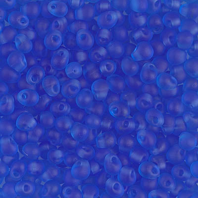 3.4mm Matte Transparent Sapphire Miyuki Drop Beads (125 Gm) #DP-150F