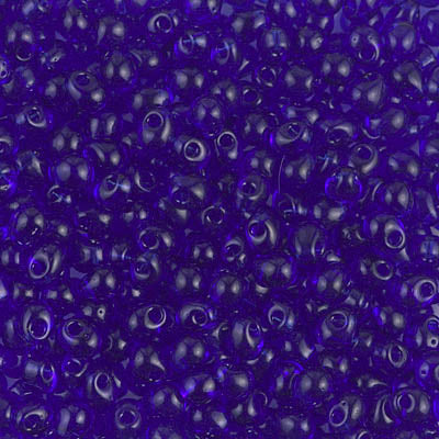 3.4mm Transparent Cobalt Miyuki Drop Beads (125 Gm) #DP-151