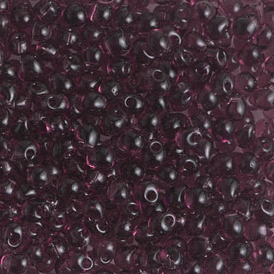 3.4mm Transparent Dark Smoky Amethyst Miyuki Drop Beads (125 Gm) #DP-153