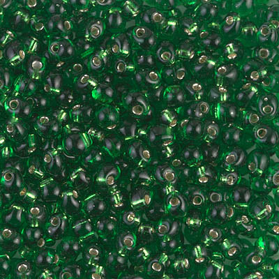3.4mm Silver Lined Green Miyuki Drop Beads (125 Gm) #DP-16
