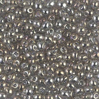 3.4mm Transparent Silver Gray Gold Luster Miyuki Drop Beads (125 Gm) #DP-1881