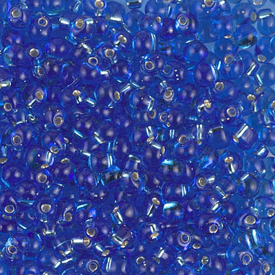 3.4mm Silver Lined Sapphire Miyuki Drop Beads (125 Gm) #DP-19