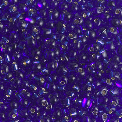 3.4mm Silver Lined Cobalt Miyuki Drop Beads (125 Gm) #DP-20